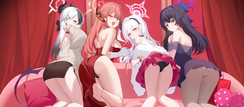 kayoko, aru, mutsuki, and haruka (blue archive) drawn by nacho_(nacho_1103)