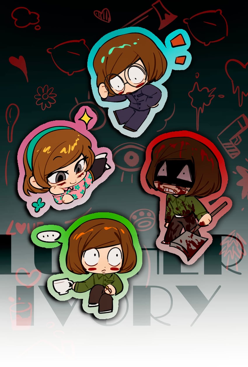 luther von ivory, dream luther, and axe luther (randal's friends) drawn by imnotrlup
