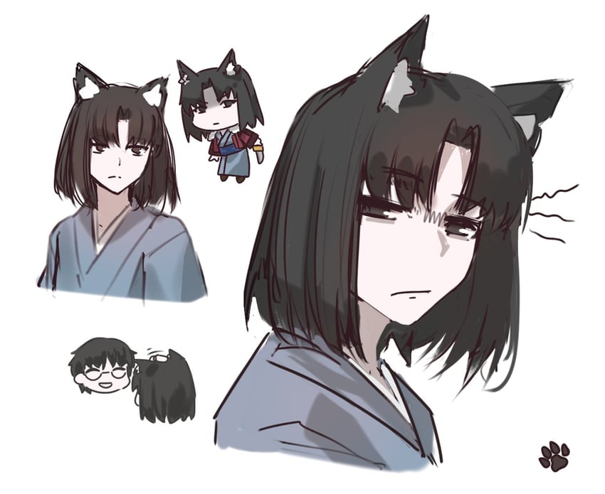 ryougi shiki and kokutou mikiya (kara no kyoukai) drawn by sprit_brry