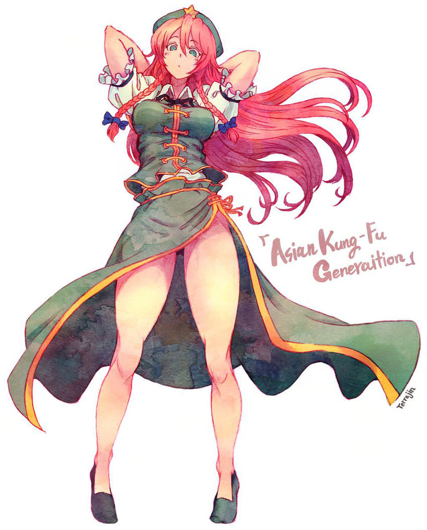 hong meiling (touhou and 1 more) drawn by terrajin