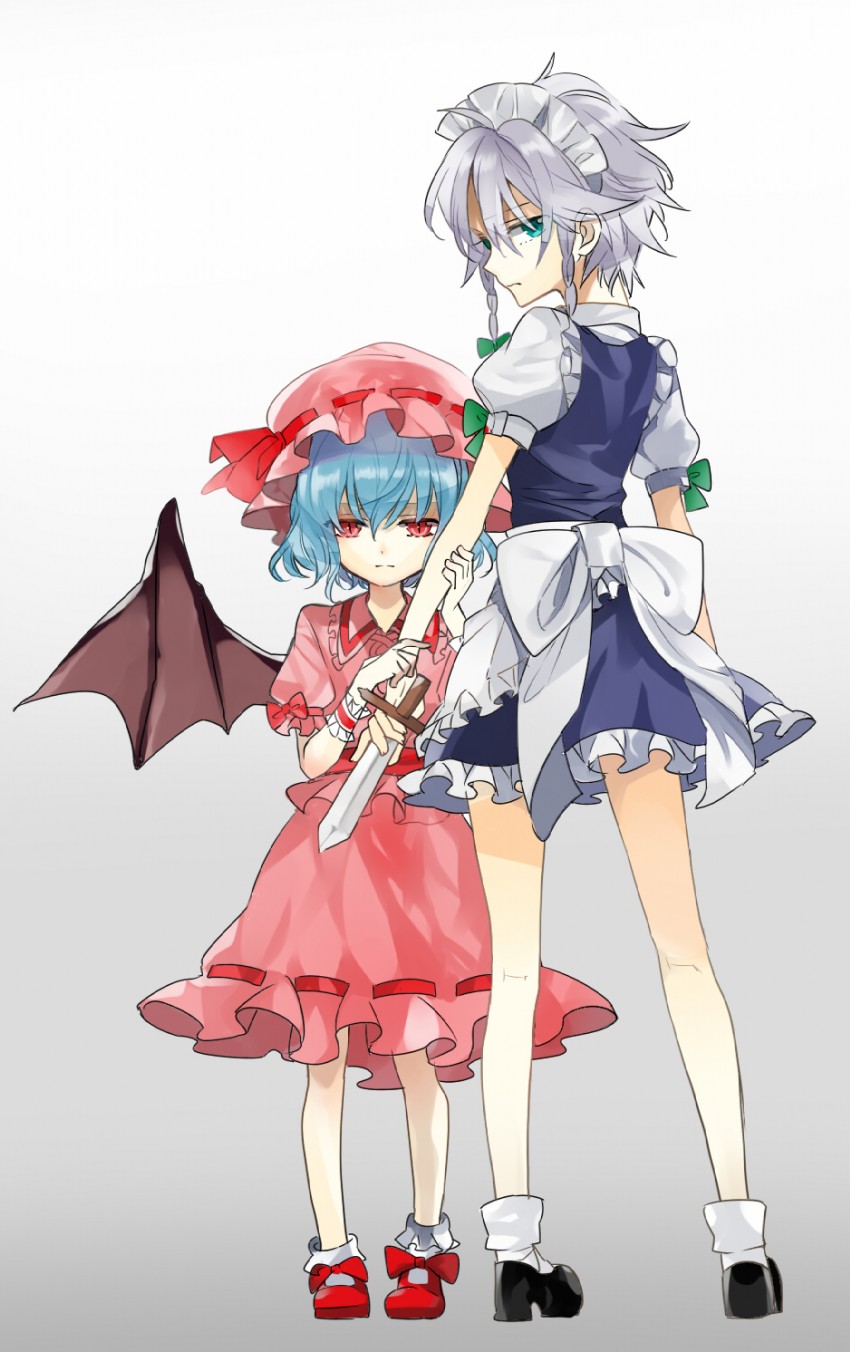 remilia scarlet and izayoi sakuya (touhou) drawn by hoshi_ataru