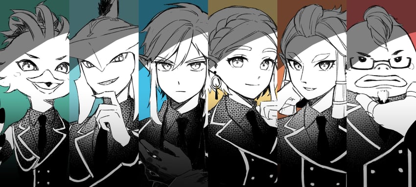 link, princess zelda, sidon, riju, tulin, and 1 more (the legend of zelda and 1 more) drawn by katakae_47