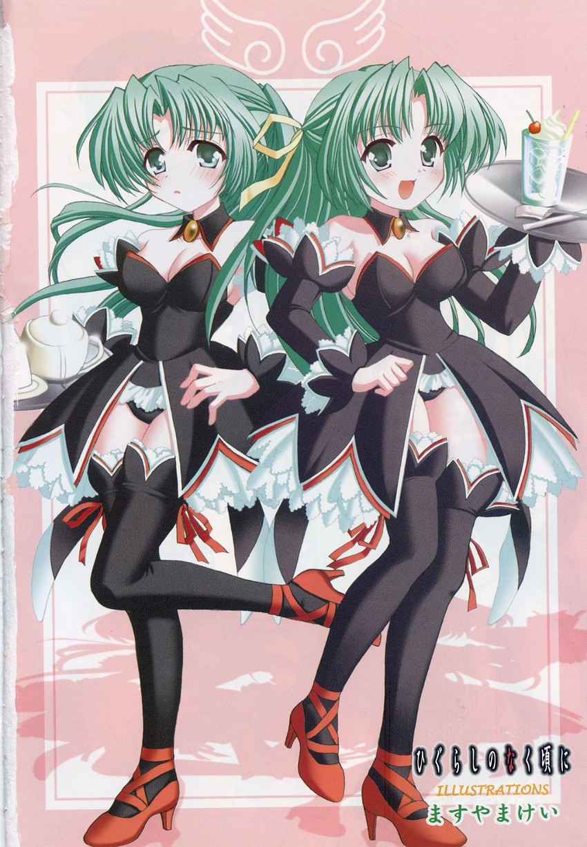 sonozaki mion and sonozaki shion (higurashi no naku koro ni) drawn by masuyama_kei