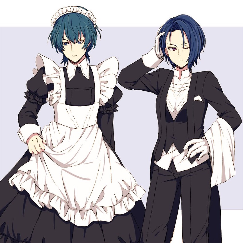 male byleth and shamir nevrand (fire emblem and 1 more) drawn by akasata