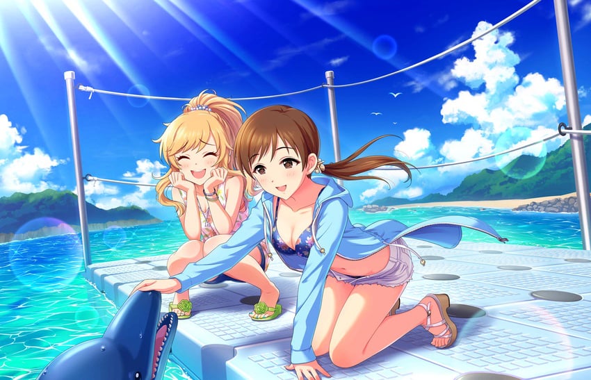 nitta minami and ohtsuki yui (idolmaster and 2 more)