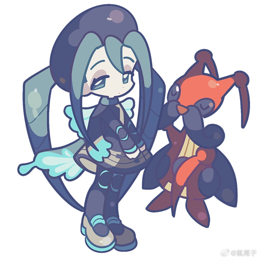 hatsune miku, bug miku, and kricketune (pokemon and 2 more) drawn by horrorratman