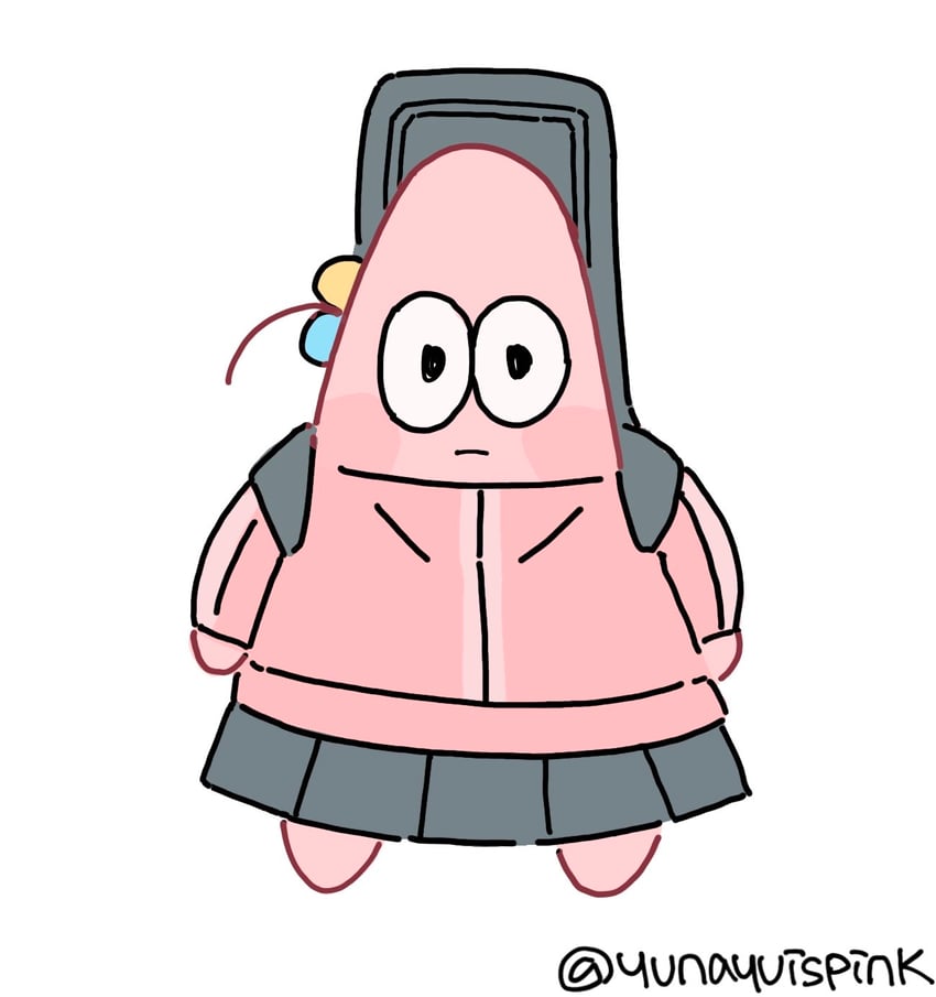 gotoh hitori and patrick star (bocchi the rock! and 1 more) drawn by yunayuispink