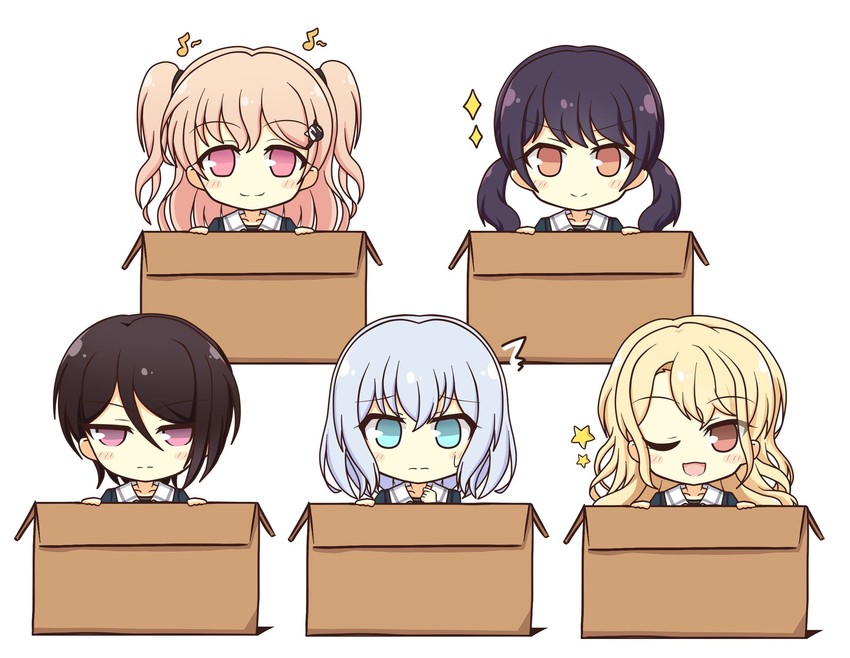 kurata mashiro, yashio rui, futaba tsukushi, hiromachi nanami, and kirigaya toko (bang dream!) drawn by teen_(teen629)