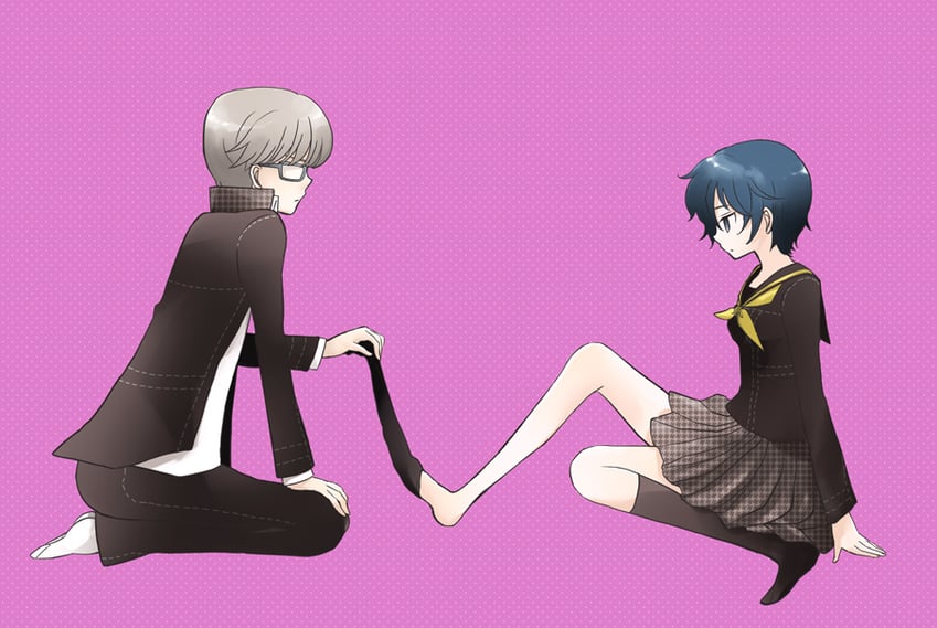 narukami yu and shirogane naoto (persona and 1 more) drawn by uiro