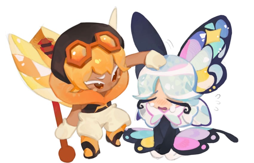sugar glass cookie and amber sugar cookie (cookie run and 1 more) drawn by bozi_(labochushi)