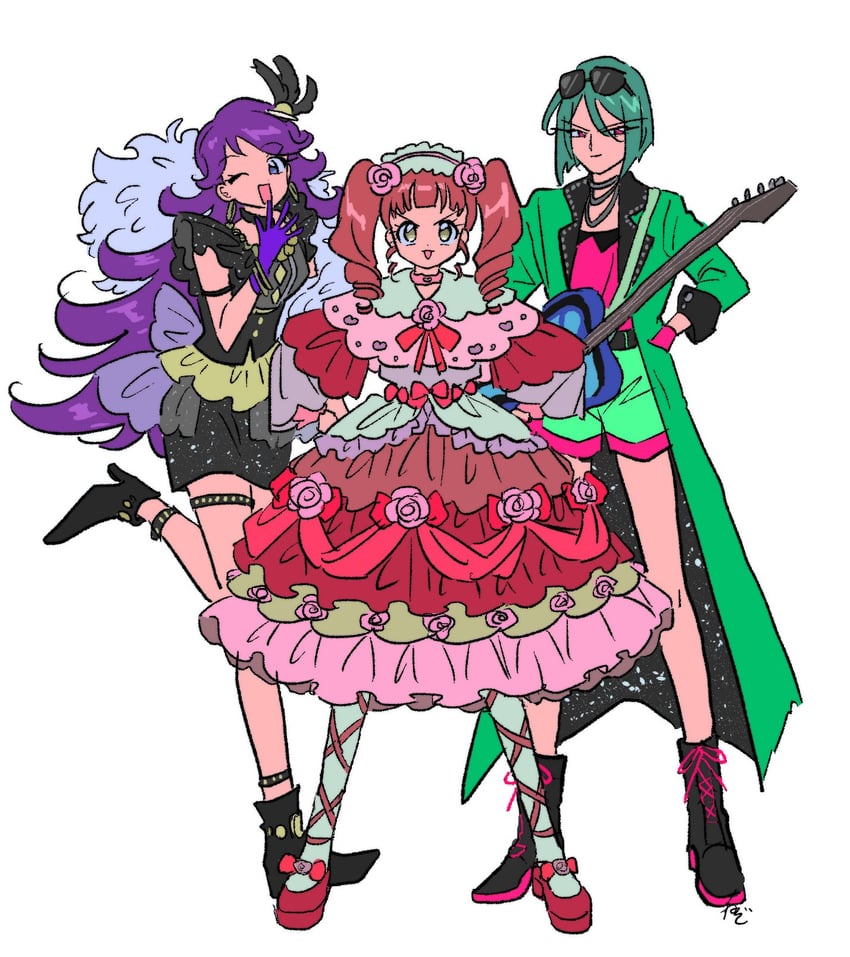 akagi anna, shido mel, and midorikawa sara (pretty series and 1 more) drawn by rituyama1