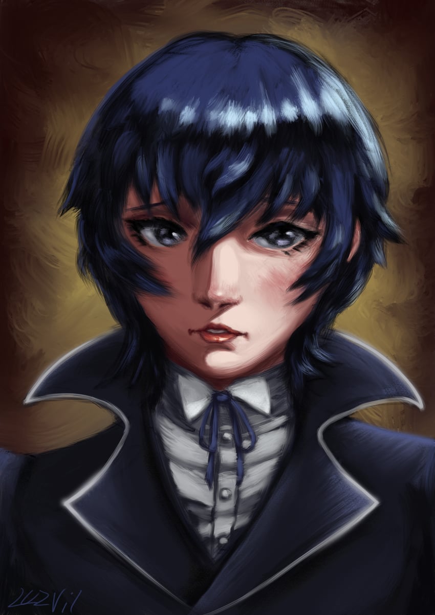 shirogane naoto (persona and 1 more) drawn by luzvil