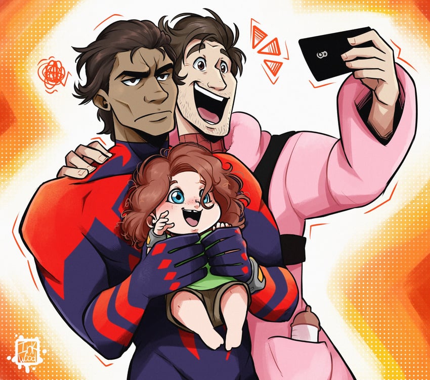 Peter parker miguel o hara and mayday parker spider man across the