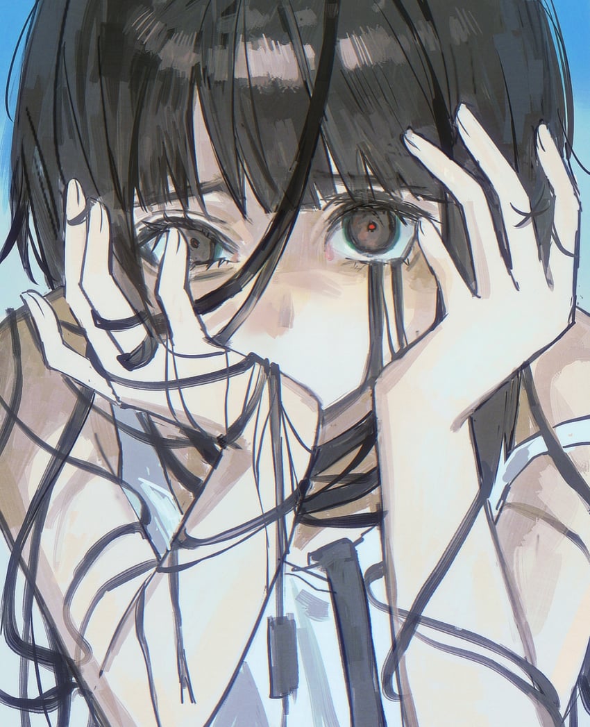 iwakura lain (serial experiments lain) drawn by huang_du_du