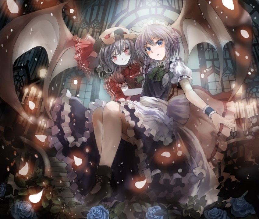 remilia scarlet and izayoi sakuya (touhou and 1 more) drawn by asuka_shirou