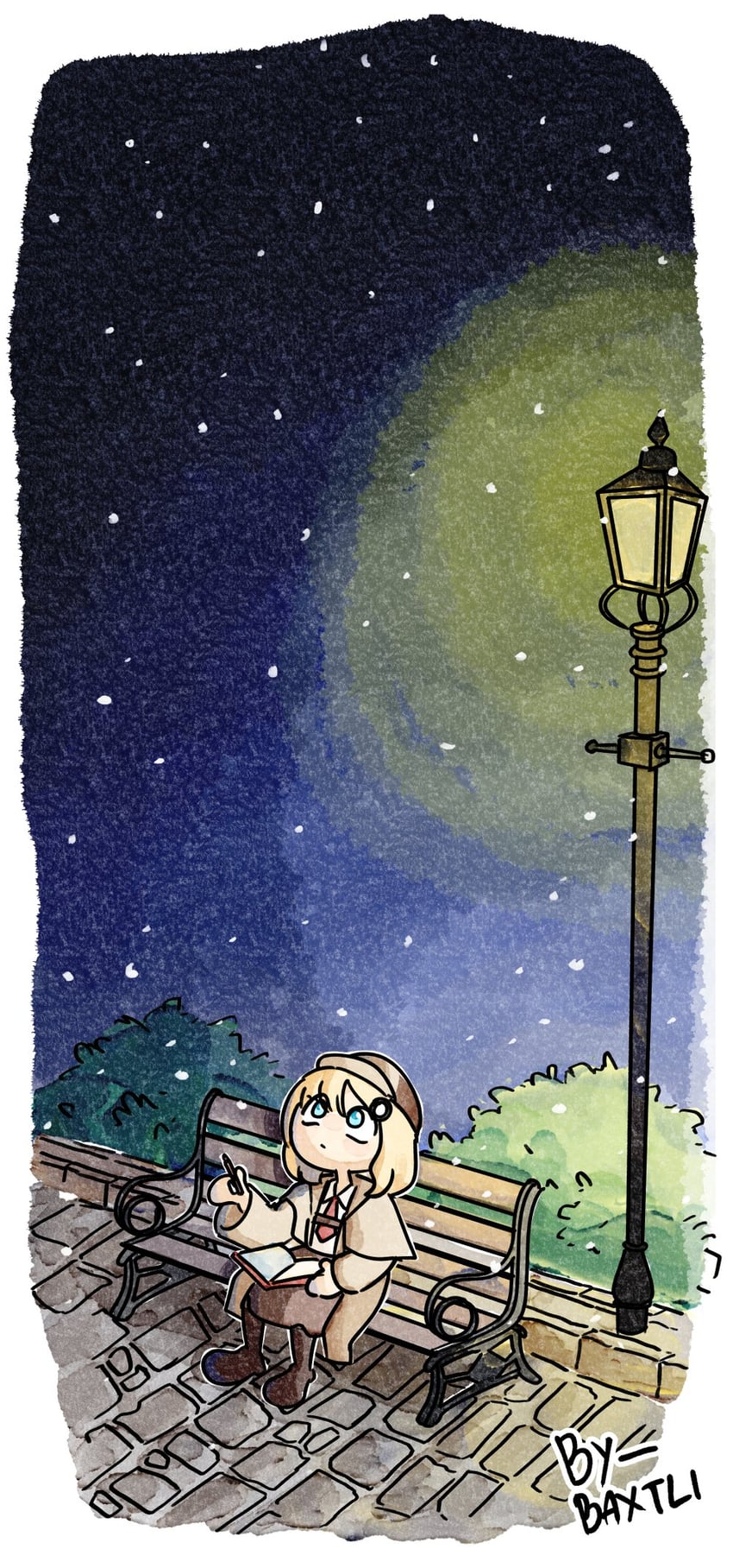 watson amelia (hololive and 1 more) drawn by baxtli