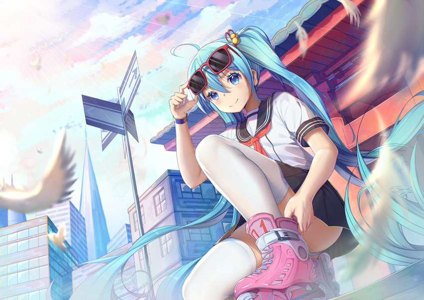 hatsune miku (vocaloid and 1 more) drawn by xiaosan_ye