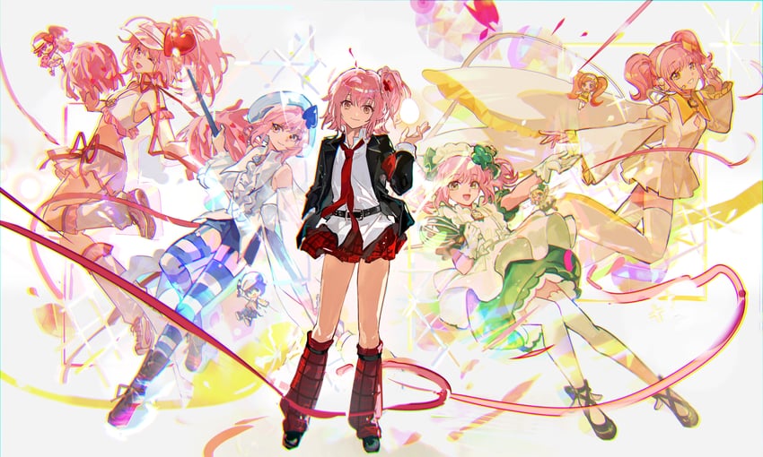 hinamori amu, amulet heart, ran, suu, miki, and 4 more (shugo chara!) drawn by mento