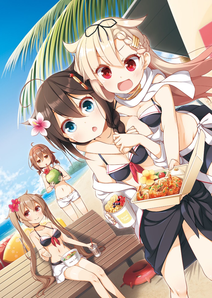 shigure, yuudachi, shigure kai ni, yuudachi kai ni, murasame, and 2 more (kantai collection) drawn by yume_no_owari