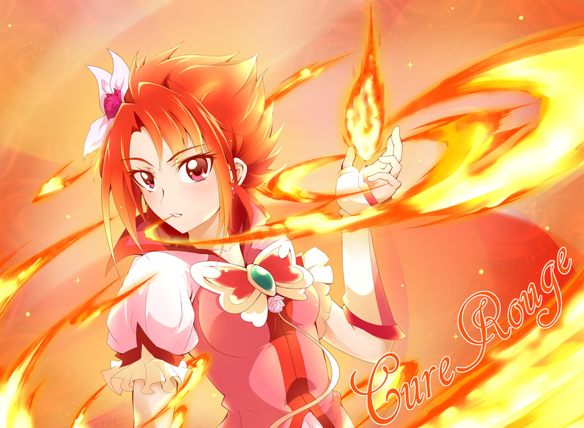 natsuki rin and cure rouge (precure and 2 more) drawn by ashita_wa_hitsuji