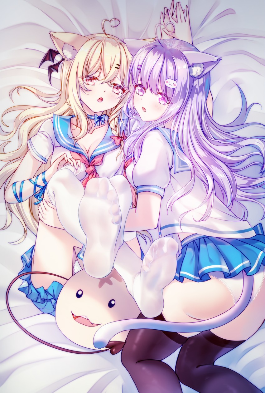 syanon and sayako (indie virtual youtuber) drawn by jinse_fu_yaojing