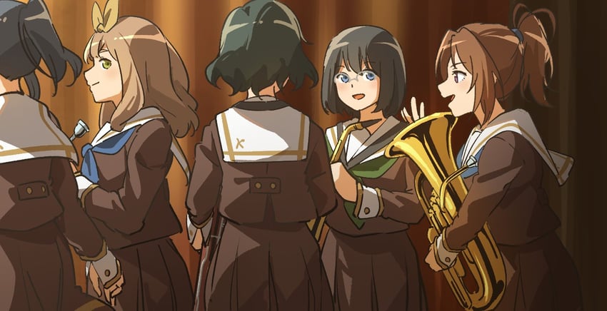 kasaki nozomi, nakagawa natsuki, yoshikawa yuuko, koteyama suruga, and hosono haruna (hibike! euphonium) drawn by fuyuhino
