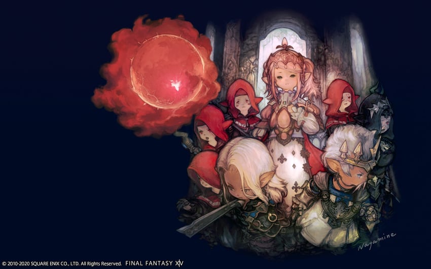 nanamo ul namo, pipin tarupin, papashan, cocobuki, cocobezi, and 3 more (final fantasy and 1 more) drawn by nagamine_hiroyuki