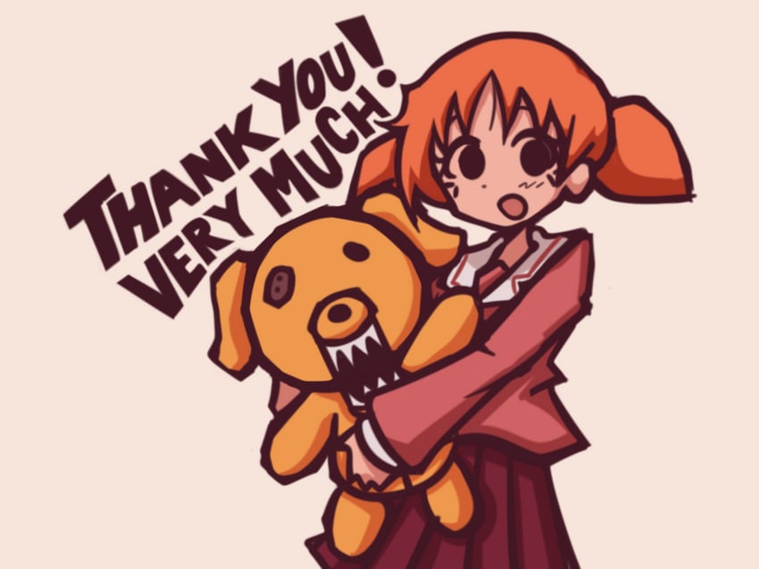 mihama chiyo and buster-kun (azumanga daioh and 1 more) drawn by sakakaorin