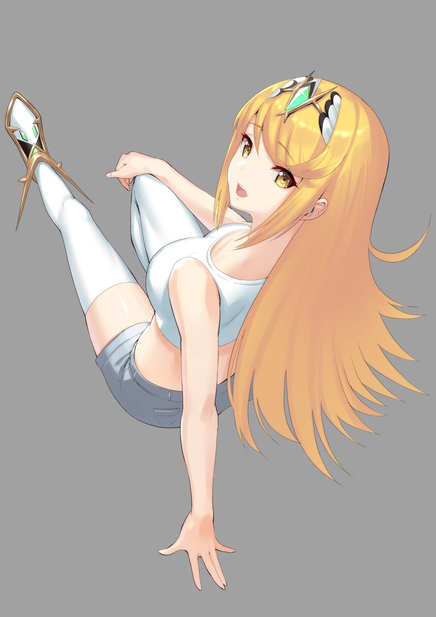 mythra (xenoblade chronicles and 1 more) drawn by green322