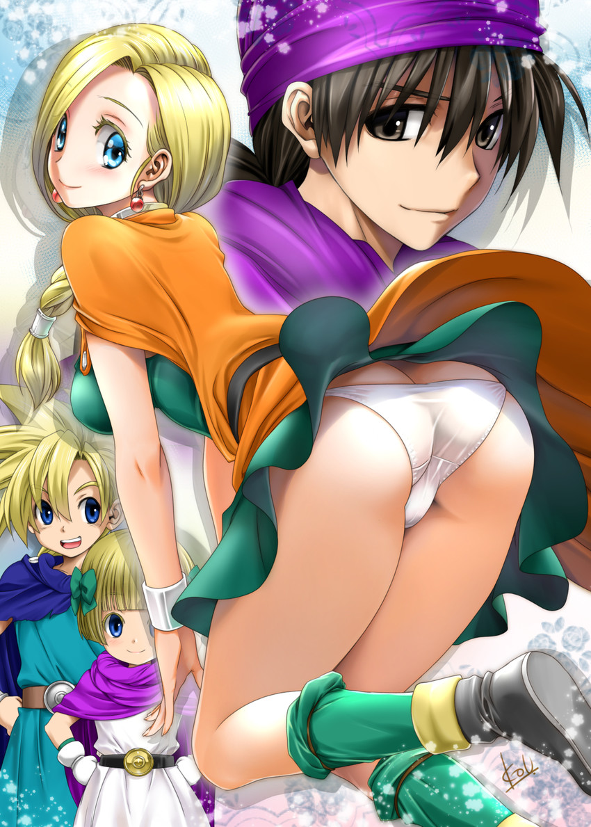 bianca, hero, hero's daughter, and hero's son (dragon quest and 1 more) drawn by mitarashi_kousei