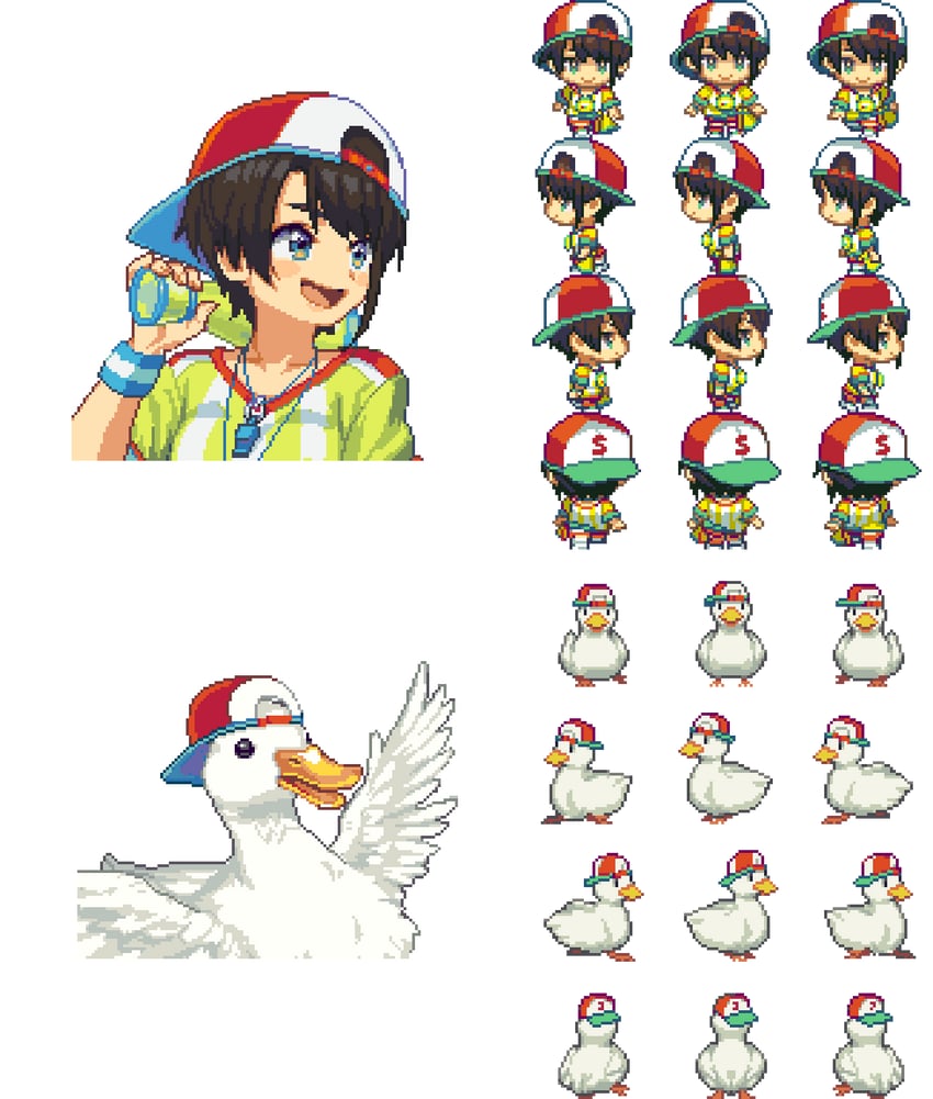 oozora subaru and subaru duck (hololive) drawn by tengu_nouzu