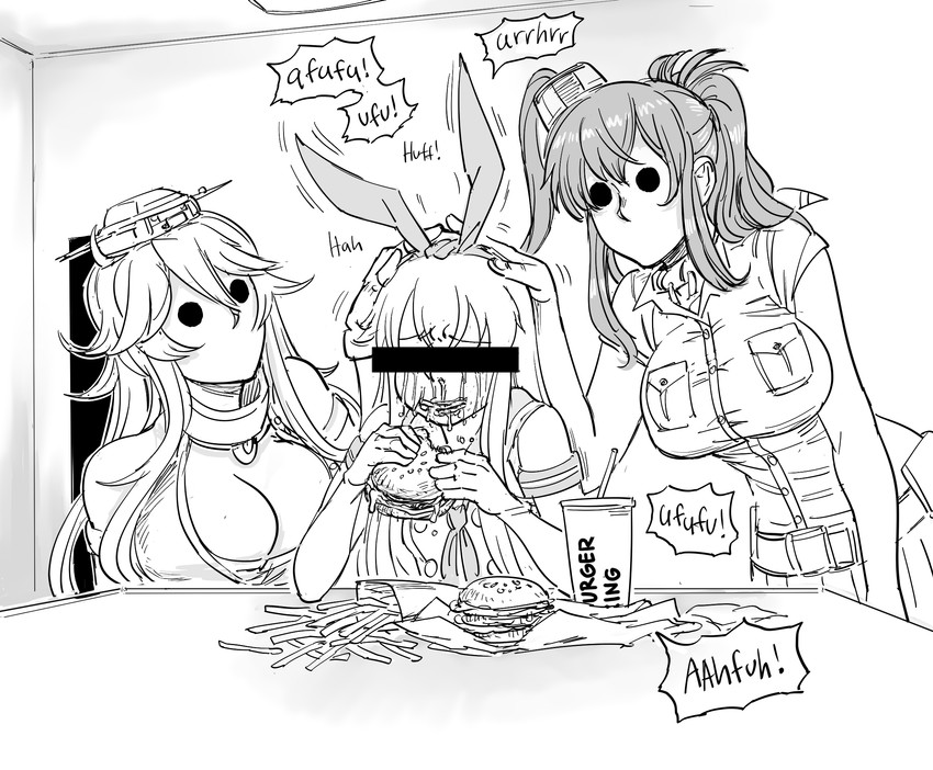 shimakaze, rensouhou-chan, iowa, and saratoga (kantai collection and 2 more) drawn by bb_(baalbuddy)