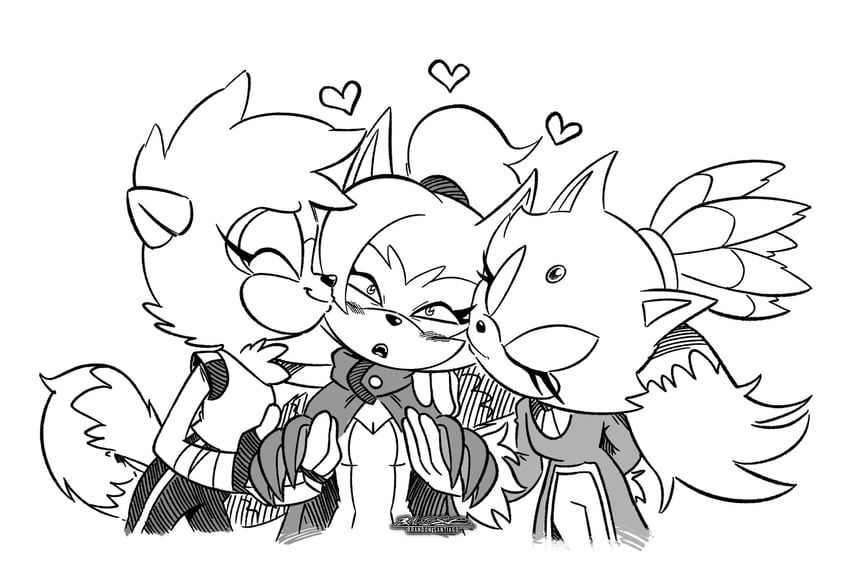 blaze the cat, tangle the lemur, and whisper the wolf (sonic and 1 more) drawn by brandon_santiago
