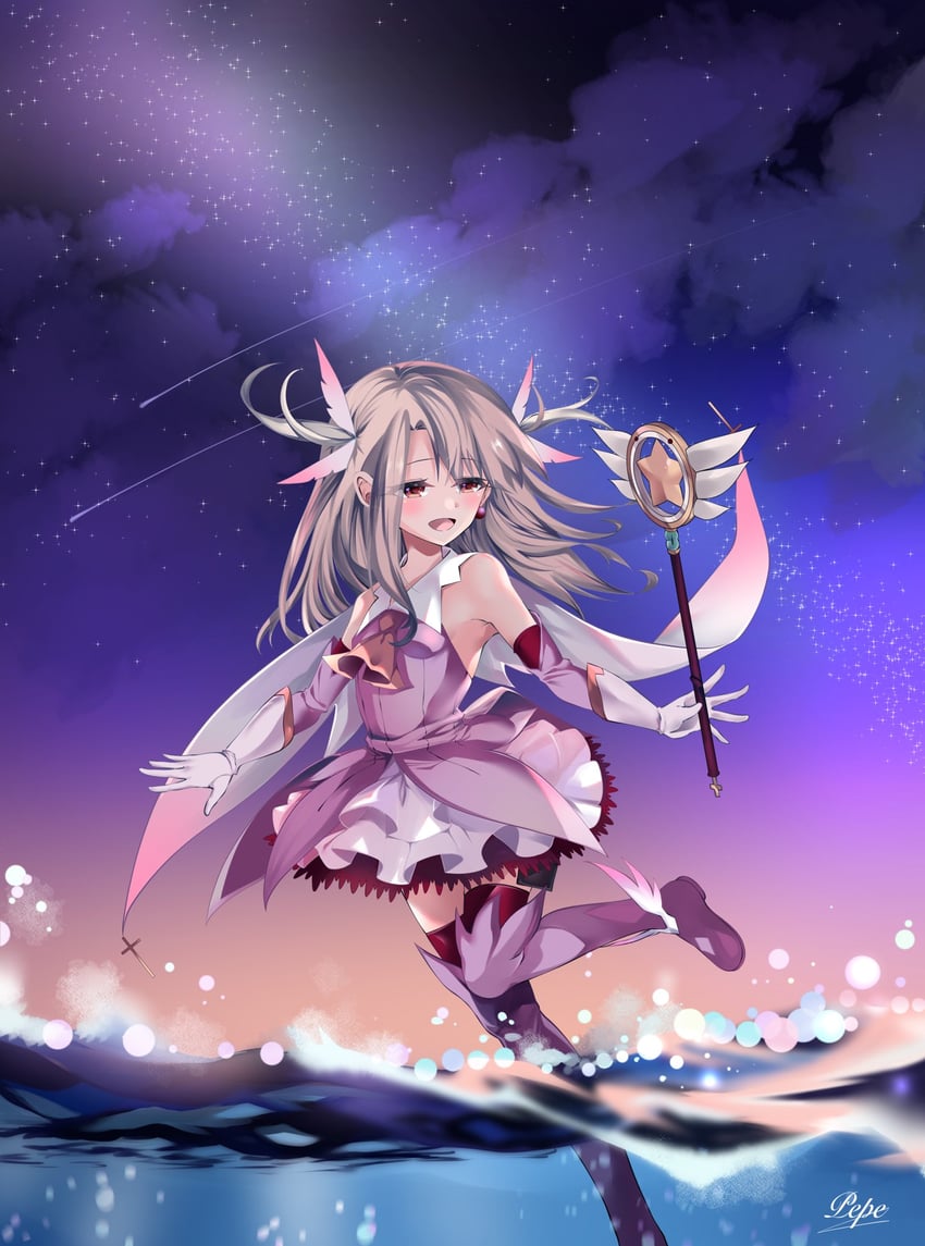 illyasviel von einzbern, prisma illya, and magical ruby (fate and 1 more) drawn by pei_iriya