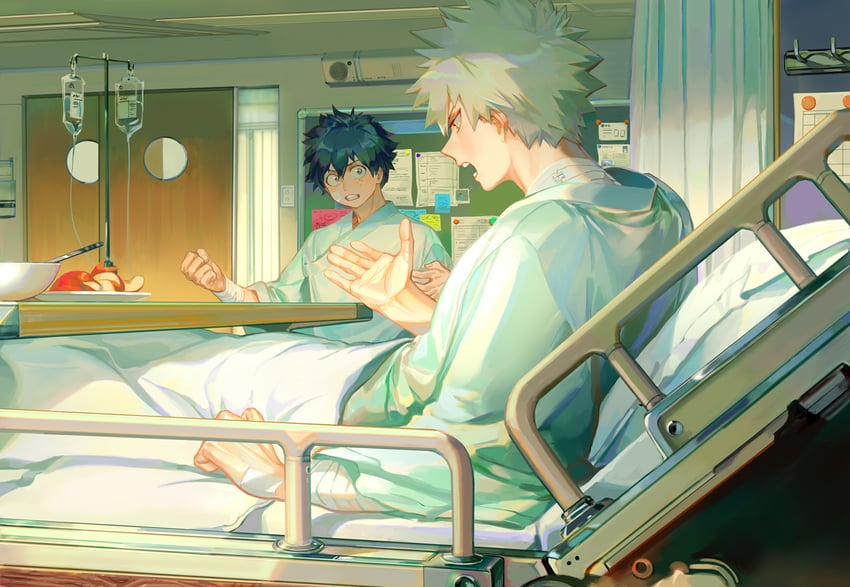 midoriya izuku and bakugou katsuki (boku no hero academia) drawn by taro-k