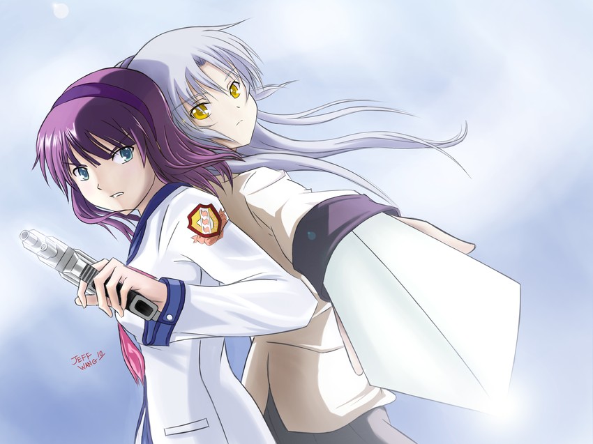 tachibana kanade and nakamura yuri (angel beats!) drawn by jeff_wang