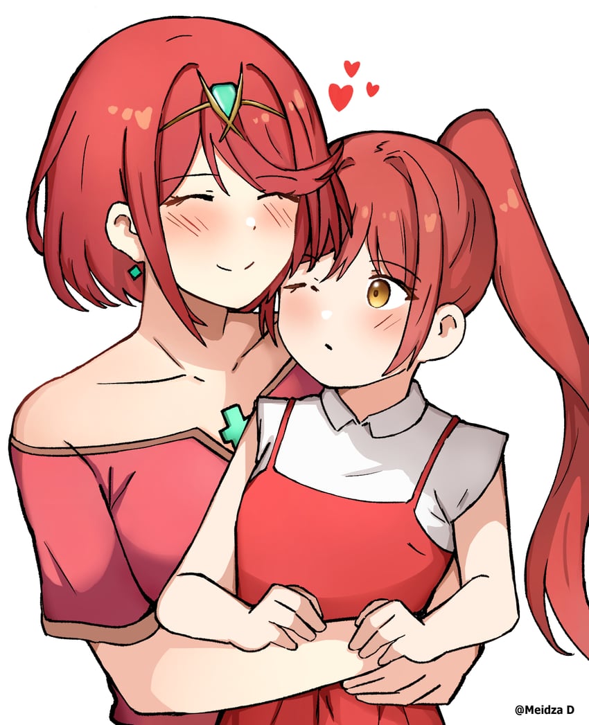 pyra and glimmer (xenoblade chronicles and 2 more) drawn by meidza_d