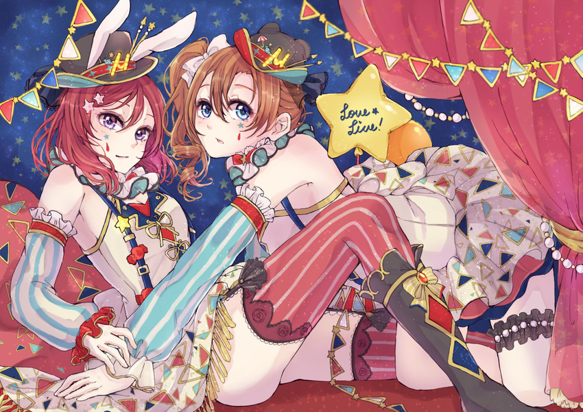 nishikino maki and kosaka honoka (love live! and 2 more) drawn by kashiwagi_tsukiko