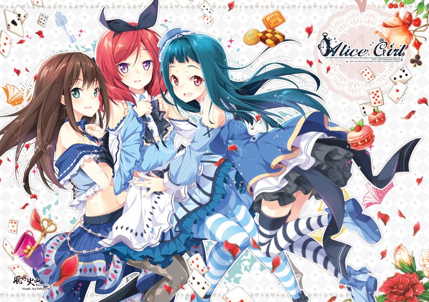 nishikino maki, shibuya rin, alice, and tendouji musubi (idolmaster and 5 more) drawn by mocha_(naturefour)
