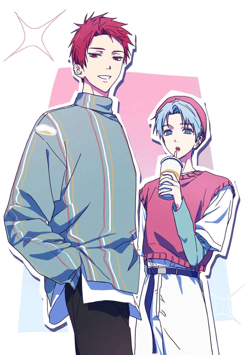 kuroko tetsuya and akashi seijuurou (kuroko no basuke) drawn by tt_am618