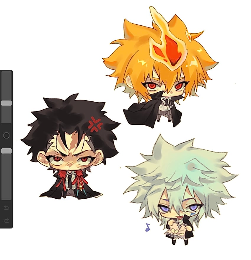 xanxus, giotto, and byakuran (katekyo hitman reborn!) drawn by aoi_(cariiiie)