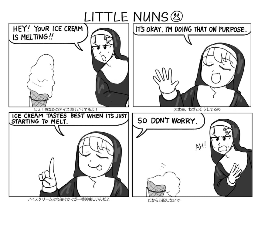 clumsy nun and strict nun (little nuns) drawn by diva_(hyxpk)