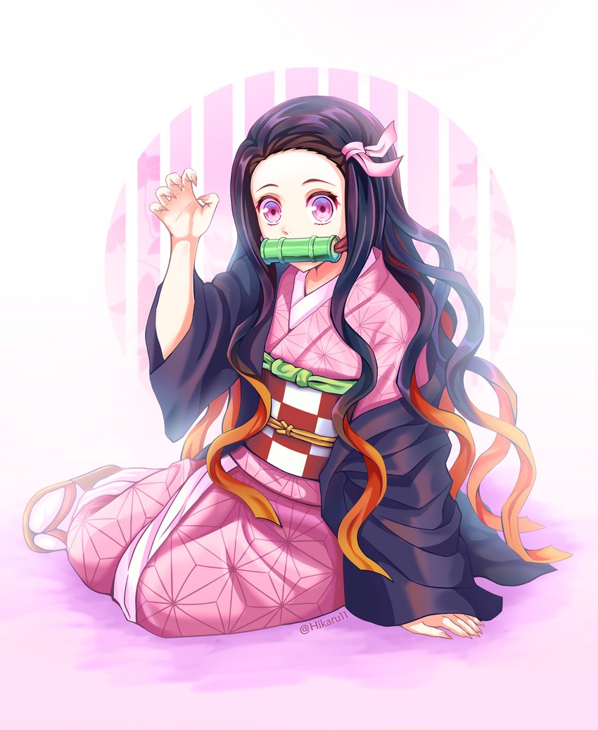 kamado nezuko (kimetsu no yaiba) drawn by hikaru11_(hiro4ka11)