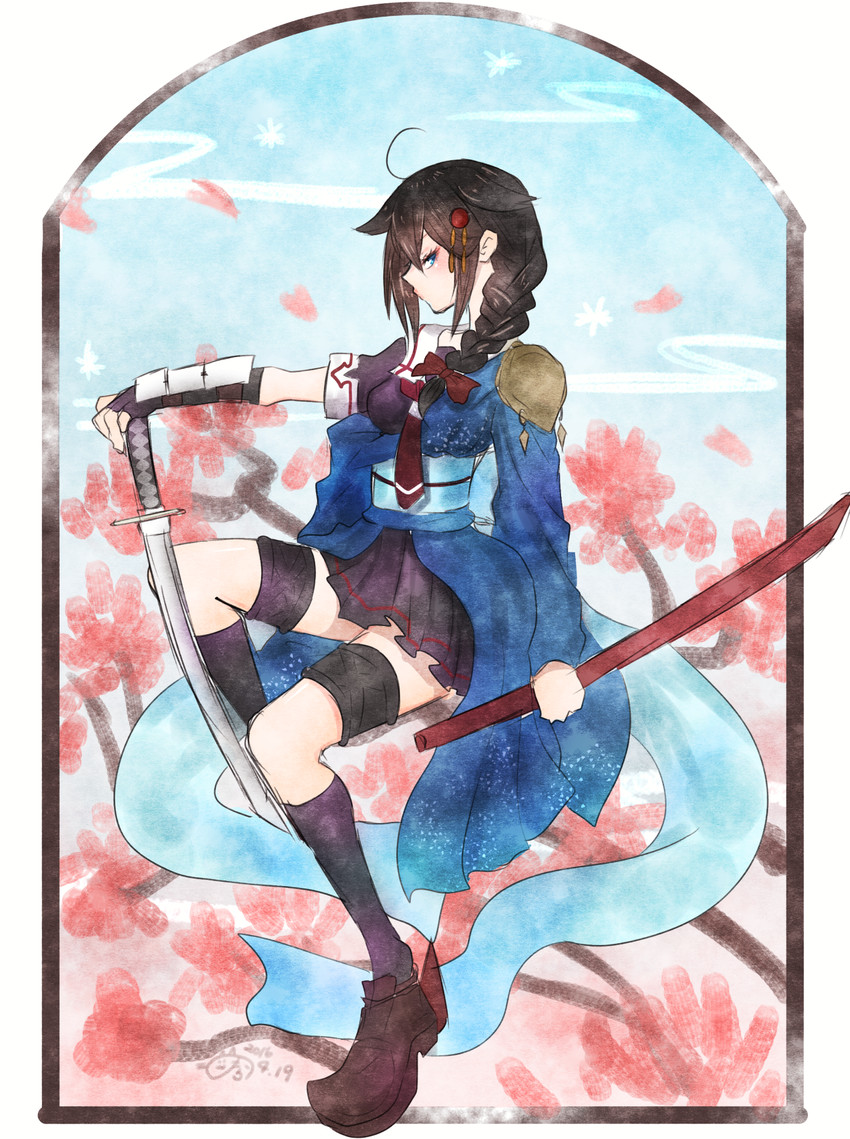 shigure and shigure kai ni (kantai collection) drawn by nora_(salatto)