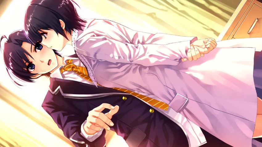 hasekura airi and akiyama sou (ushinawareta mirai wo motomete) drawn by misaki_kurehito