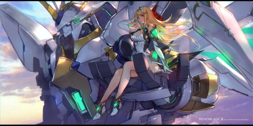 mythra and siren (xenoblade chronicles and 1 more) drawn by swd3e2