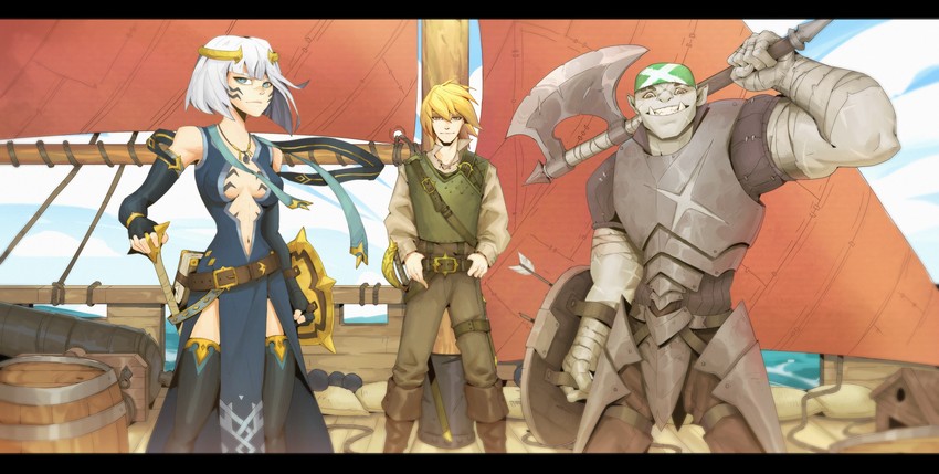 gull nullminar, freyja weiss, and captain gnish (original) drawn by ohmsart