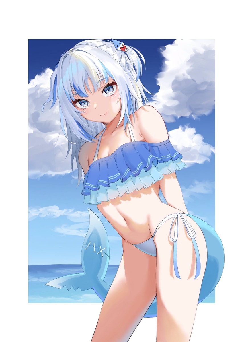 gawr gura (hololive and 1 more) drawn by nao_0829_17