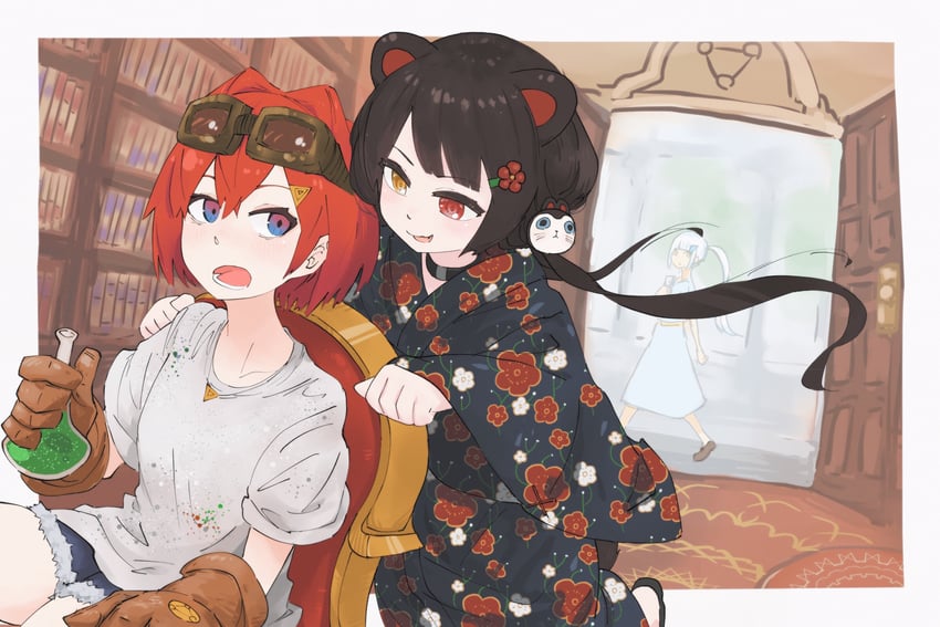 lize helesta, ange katrina, and inui toko (nijisanji) drawn by yowayowap