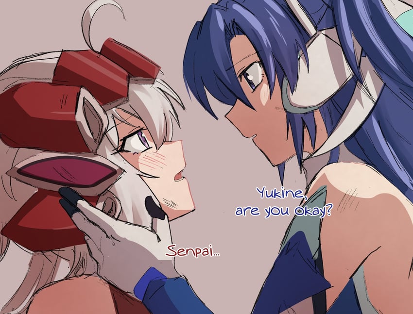 yukine chris and kazanari tsubasa (senki zesshou symphogear) drawn by kaiyamon_xv